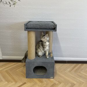 Домик с когтеточкой  для  кота, "Пальмира 90", с лежанкой, с игрушкой, джут 90*45*45см