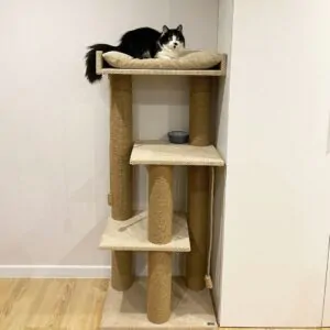 Кошачий комплекс когтеточка "Скай", многоуровневый, компактный, джут 145*60*40см