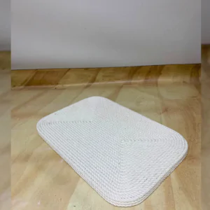 Когтеточка коврик для кота, дряпка напольная, из белого каната