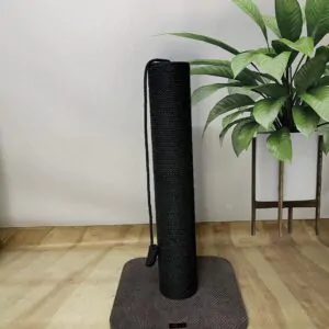 Дряпка для кота, столбик когтеточка круглый, из черного каната 65/80/100см